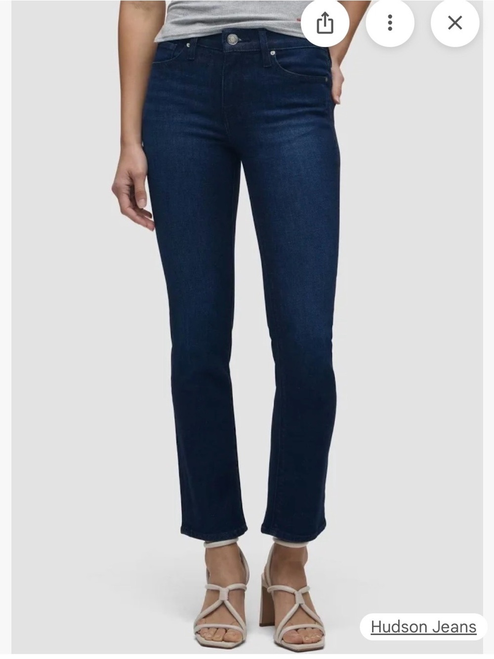 Hudson Jeans Women's Straight Leg Dark Blue Distressed Denim Stock pic)